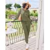 Ekouaer Womens Pajamas Set Waffle Knit Long Sleeve Lounge Set 2 Piece Pj Loungewear Sleepwear S-XXL(Army Green)