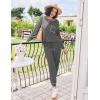 Ekouaer Womens Pajamas Set Waffle Knit Long Sleeve Lounge Set 2 Piece Pj Loungewear Sleepwear S-XXL(Dark Gray)
