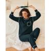 Ekouaer Womens Pajamas Set Waffle Knit Long Sleeve Lounge Set 2 Piece Pj Loungewear Sleepwear S-XXL(Green)