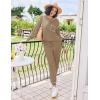 Ekouaer Womens Pajamas Set Waffle Knit Long Sleeve Lounge Set 2 Piece Pj Loungewear Sleepwear S-XXL(Khaki)