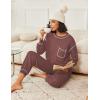 Ekouaer Womens Pajamas Set Waffle Knit Long Sleeve Lounge Set 2 Piece Pj Loungewear Sleepwear S-XXL(Light Coral)