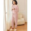 Ekouaer Womens Pajamas Set Waffle Knit Long Sleeve Lounge Set 2 Piece Pj Loungewear Sleepwear S-XXL(Light Pink)