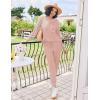 Ekouaer Womens Pajamas Set Waffle Knit Long Sleeve Lounge Set 2 Piece Pj Loungewear Sleepwear S-XXL(Light Pink)