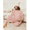 Ekouaer Womens Pajamas Set Waffle Knit Long Sleeve Lounge Set 2 Piece Pj Loungewear Sleepwear S-XXL(Light Pink)