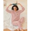 Ekouaer Womens Pajamas Set Waffle Knit Long Sleeve Lounge Set 2 Piece Pj Loungewear Sleepwear S-XXL(Light Pink)