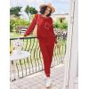 Ekouaer Womens Pajamas Set Waffle Knit Long Sleeve Lounge Set 2 Piece Pj Loungewear Sleepwear S-XXL(Red)