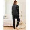 Ekouaer Womens Pajamas Sets Velvet Long Sleeve Jogger Pjs Soft Sleepwear 2 Piece Lounge Sets Casual Tracksuits(Black)