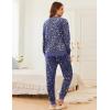 Ekouaer Womens Pajamas Sets Velvet Long Sleeve Jogger Pjs Soft Sleepwear 2 Piece Lounge Sets Casual Tracksuits(Leopard Purple)