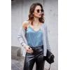 Ekouaer Women’s Satin Camisole Lace Silk Satin Pajama Tank Tops V Neck Soft Spaghetti Strap Loose Sleepwear(Light Blue)