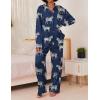 Ekouaer Womens Satin Silky Pajama Set 2 Piece Print PJs Soft Loungewear Button Down Sleepwear with Elastic Waist Long Pants(B-black Zebra)