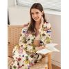 Ekouaer Womens Satin Silky Pajama Set 2 Piece Print PJs Soft Loungewear Button Down Sleepwear with Elastic Waist Long Pants(B-yellow Dog)