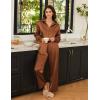 Ekouaer Womens Satin Silky Pajama Set 2 Piece Print PJs Soft Loungewear Button Down Sleepwear with Elastic Waist Long Pants(Clay)