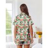 Ekouaer Womens Silk Pajama Sets Button Up Satin Pjs Short Sleeve 2 Piece Pj Sets Cute Lounge Sets with Chest Pocket(Chrysanthemum)