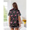 Ekouaer Womens Silk Pajama Sets Button Up Satin Pjs Short Sleeve 2 Piece Pj Sets Cute Lounge Sets with Chest Pocket(Flamingo)