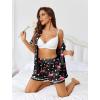 Ekouaer Womens Silk Pajama Sets Button Up Satin Pjs Short Sleeve 2 Piece Pj Sets Cute Lounge Sets with Chest Pocket(Flamingo)