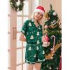 Ekouaer Womens Silk Pajama Sets Button Up Satin Pjs Short Sleeve 2 Piece Pj Sets Cute Lounge Sets with Chest Pocket(Teddy Green)