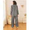 Ekouaer Womens Silk Satin Pajama Sets 2 Piece Sleepwear Pjs Set Long Sleeve Button Down Top and Pants Stripe Loungewear S-XXL(Black Champagne Stripe)