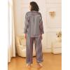 Ekouaer Womens Silk Satin Pajama Sets 2 Piece Sleepwear Pjs Set Long Sleeve Button Down Top and Pants Stripe Loungewear S-XXL(Black Pink Stripe)