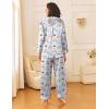 Ekouaer Womens Silk Satin Pajama Sets 2 Piece Sleepwear Pjs Set Long Sleeve Button Down Top and Pants Stripe Loungewear S-XXL(Blue Striped Teddy)