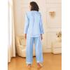 Ekouaer Womens Silk Satin Pajama Sets 2 Piece Sleepwear Pjs Set Long Sleeve Button Down Top and Pants Stripe Loungewear S-XXL(Blue White Stripe)
