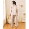 Ekouaer Womens Silk Satin Pajama Sets 2 Piece Sleepwear Pjs Set Long Sleeve Button Down Top and Pants Stripe Loungewear S-XXL(Champagne)