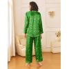 Ekouaer Womens Silk Satin Pajama Sets 2 Piece Sleepwear Pjs Set Long Sleeve Button Down Top and Pants Stripe Loungewear S-XXL(Christmas Green)