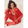 Ekouaer Womens Silk Satin Pajama Sets 2 Piece Sleepwear Pjs Set Long Sleeve Button Down Top and Pants Stripe Loungewear S-XXL(Christmas Red)
