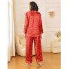 Ekouaer Womens Silk Satin Pajama Sets 2 Piece Sleepwear Pjs Set Long Sleeve Button Down Top and Pants Stripe Loungewear S-XXL(Christmas Red)