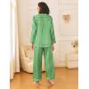 Ekouaer Womens Silk Satin Pajama Sets 2 Piece Sleepwear Pjs Set Long Sleeve Button Down Top and Pants Stripe Loungewear S-XXL(Green White Stripe)