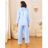 Ekouaer Womens Silk Satin Pajama Sets 2 Piece Sleepwear Pjs Set Long Sleeve Button Down Top and Pants Stripe Loungewear S-XXL(Light Blue)