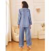 Ekouaer Womens Silk Satin Pajama Sets 2 Piece Sleepwear Pjs Set Long Sleeve Button Down Top and Pants Stripe Loungewear S-XXL(Navy White Stripe)