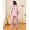 Ekouaer Womens Silk Satin Pajama Sets 2 Piece Sleepwear Pjs Set Long Sleeve Button Down Top and Pants Stripe Loungewear S-XXL(Pink Striped Teddy)