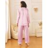 Ekouaer Womens Silk Satin Pajama Sets 2 Piece Sleepwear Pjs Set Long Sleeve Button Down Top and Pants Stripe Loungewear S-XXL(Pink White Stripe)