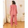 Ekouaer Womens Silk Satin Pajama Sets 2 Piece Sleepwear Pjs Set Long Sleeve Button Down Top and Pants Stripe Loungewear S-XXL(Red White Stripe)