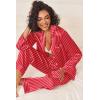 Ekouaer Womens Silk Satin Pajama Sets 2 Piece Sleepwear Pjs Set Long Sleeve Button Down Top and Pants Stripe Loungewear S-XXL(Rose Red Stripe)