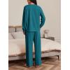 Ekouaer Womens Tracksuits 2 Piece Long Sleeve Outfits Micro Fleece Sweatsuit Sets Wide Leg Sweatpants(Blue Green)