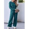 Ekouaer Womens Tracksuits 2 Piece Long Sleeve Outfits Micro Fleece Sweatsuit Sets Wide Leg Sweatpants(Blue Green)