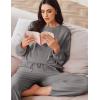 Ekouaer Womens Tracksuits 2 Piece Long Sleeve Outfits Micro Fleece Sweatsuit Sets Wide Leg Sweatpants(Dark Grey)