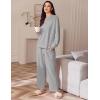 Ekouaer Womens Tracksuits 2 Piece Long Sleeve Outfits Micro Fleece Sweatsuit Sets Wide Leg Sweatpants(Light Grey)