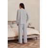 Ekouaer Womens Tracksuits 2 Piece Long Sleeve Outfits Micro Fleece Sweatsuit Sets Wide Leg Sweatpants(Light Grey)