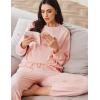 Ekouaer Womens Tracksuits 2 Piece Long Sleeve Outfits Micro Fleece Sweatsuit Sets Wide Leg Sweatpants(Light Pink)