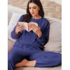 Ekouaer Womens Tracksuits 2 Piece Long Sleeve Outfits Micro Fleece Sweatsuit Sets Wide Leg Sweatpants(Navy Blue)