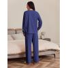 Ekouaer Womens Tracksuits 2 Piece Long Sleeve Outfits Micro Fleece Sweatsuit Sets Wide Leg Sweatpants(Navy Blue)