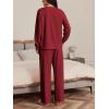 Ekouaer Womens Tracksuits 2 Piece Long Sleeve Outfits Micro Fleece Sweatsuit Sets Wide Leg Sweatpants(Wine Red)