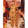 Ekouaer Women’s Waffle Knit Pajama Sets Comfy Long Sleeve Lounge Sets 2 Piece Matching Pj Sets with Pockets(Bat Print)