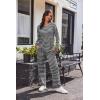 Ekouaer Women’s Waffle Knit Pajama Sets Comfy Long Sleeve Lounge Sets 2 Piece Matching Pj Sets with Pockets(Black and White Stripes)