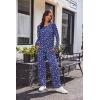 Ekouaer Women’s Waffle Knit Pajama Sets Comfy Long Sleeve Lounge Sets 2 Piece Matching Pj Sets with Pockets(Blue Floral Print)
