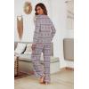 Ekouaer Women’s Waffle Knit Pajama Sets Comfy Long Sleeve Lounge Sets 2 Piece Matching Pj Sets with Pockets(Christmas Grey)
