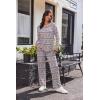Ekouaer Women’s Waffle Knit Pajama Sets Comfy Long Sleeve Lounge Sets 2 Piece Matching Pj Sets with Pockets(Christmas Grey)