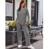 Ekouaer Women’s Waffle Knit Pajama Sets Comfy Long Sleeve Lounge Sets 2 Piece Matching Pj Sets with Pockets(Dark Grey)